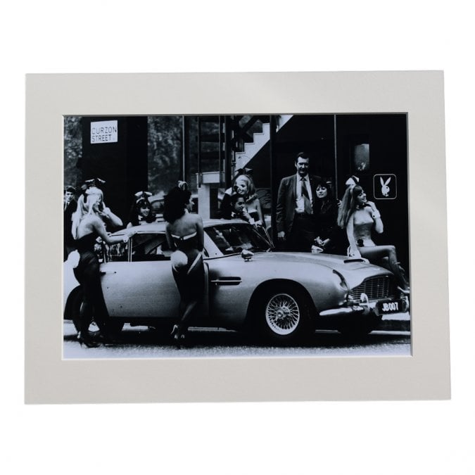 Larrini Aston Martin DB5 Playboy Bunnies A4 Mounted Photo