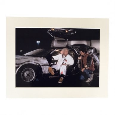 Back to The Future Marty with Doc A4 Mounted Photo