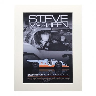 Driving Porsche 917 Le Mans A4 Mounted Photo