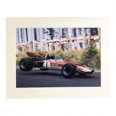 Graham Hill Lotus Nurburgring A4 Mounted Photo