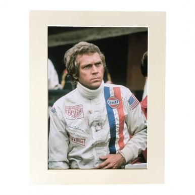 Gulf Overalls in Le Mans A4 Mounted Photo
