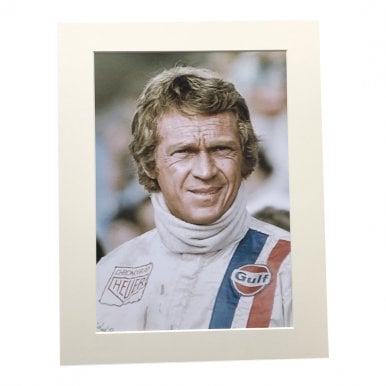 Gulf Race Overalls close-up in Le Mans 1970 A4 Mounted Photo