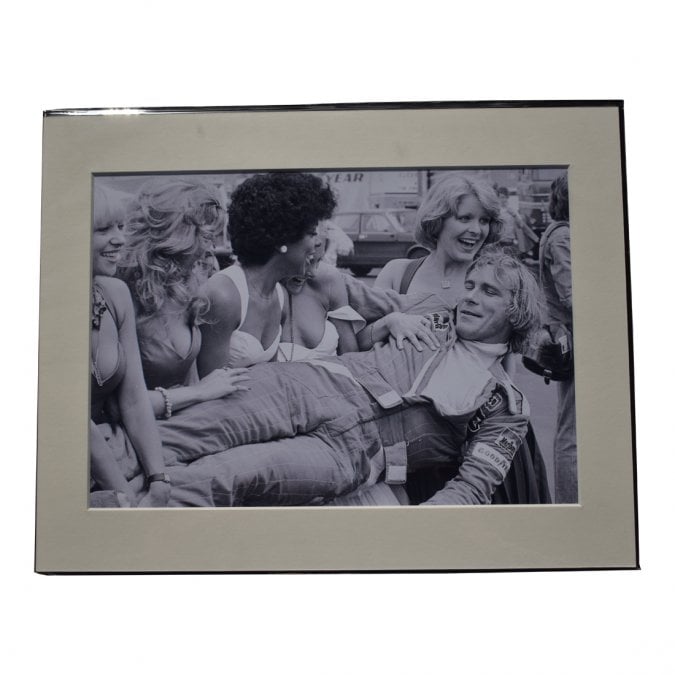 Larrini James Hunt in Glamour Shot A4 Mounted Photo