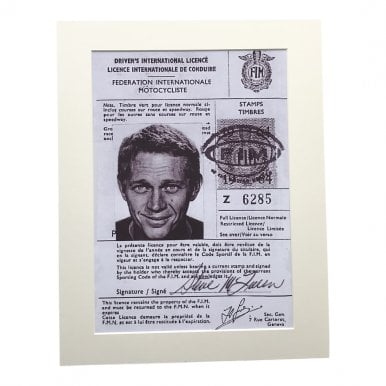 Movie Star’s Driving Licence A4 Mounted Photo