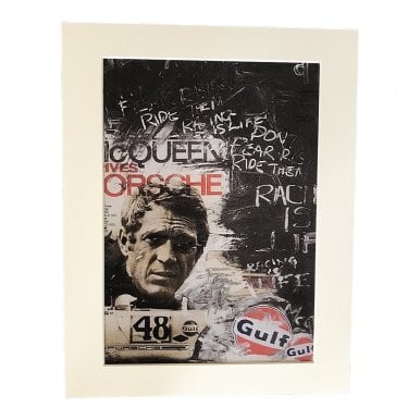 Porsche Gulf Graffiti A4 Mounted Photo