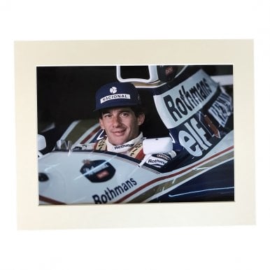 Senna in Rothmans Williams A4 Mounted Photo