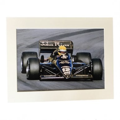 Senna Lotus JPS A4 Mounted Photo