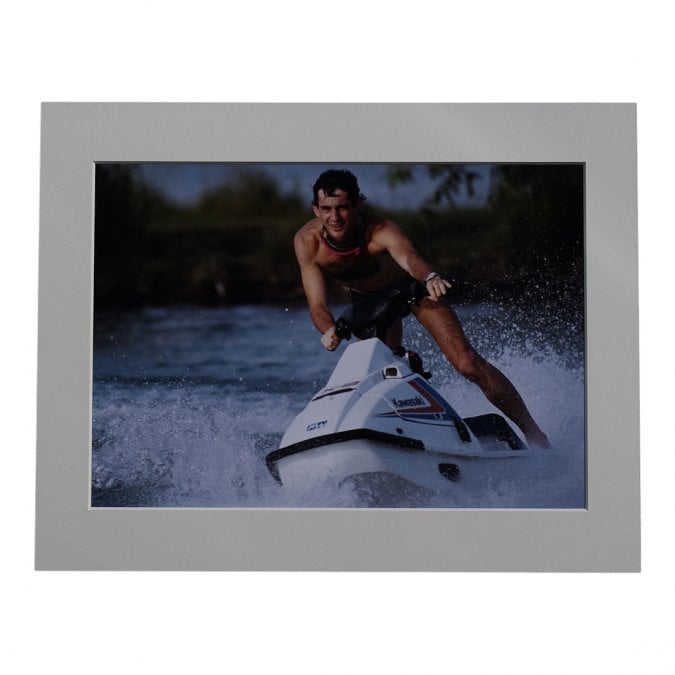 Larrini Senna on JetSki Keeping Fit A4 Mounted Photo