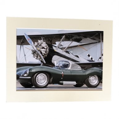 Stearman Plane and his XKSS Jaguar A4 Mounted Photo