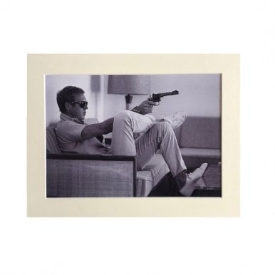 Time Life Magazine Movie Star Gun Pose A4 Mounted Picture