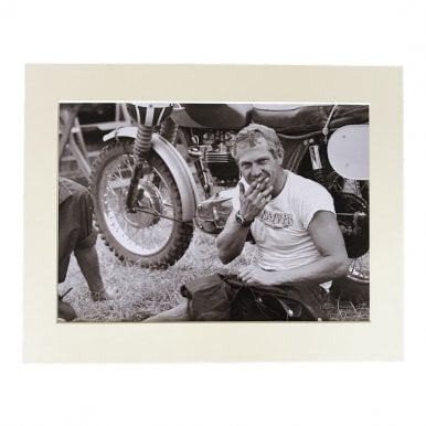 Triumph Motorbike from The Great Escape A4 Mounted Photo