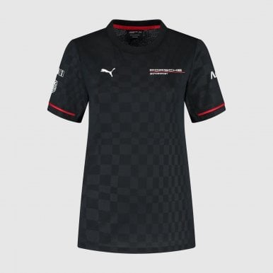 Porsche Motorsport Team Black T-Shirt Womens 2025